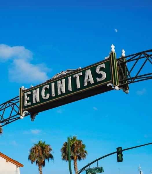 Iconic Encinitas sign, showcasing our commitment to helping homeowners in Encinitas with quality ADU construction.